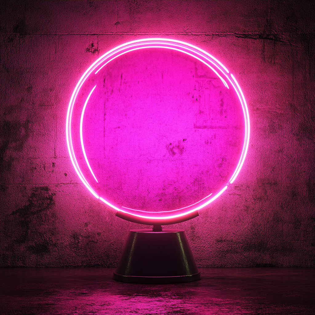 Crystal Ball - Pink Neon Sign, 18 Inches