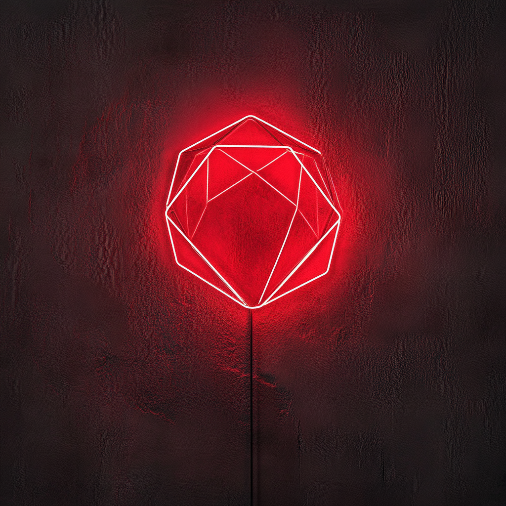 Crystal Ball - Red Neon Sign, 18 Inches