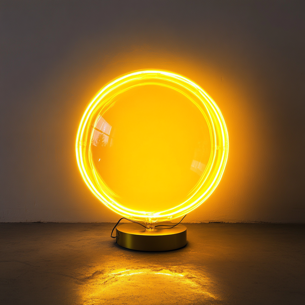Crystal Ball - Yellow Neon Sign, 18 Inches
