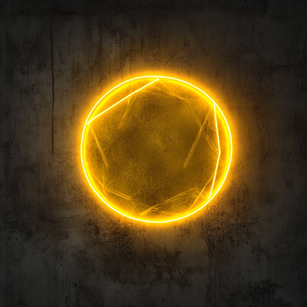 Crystal Ball - Yellow Neon Sign, 18 Inches