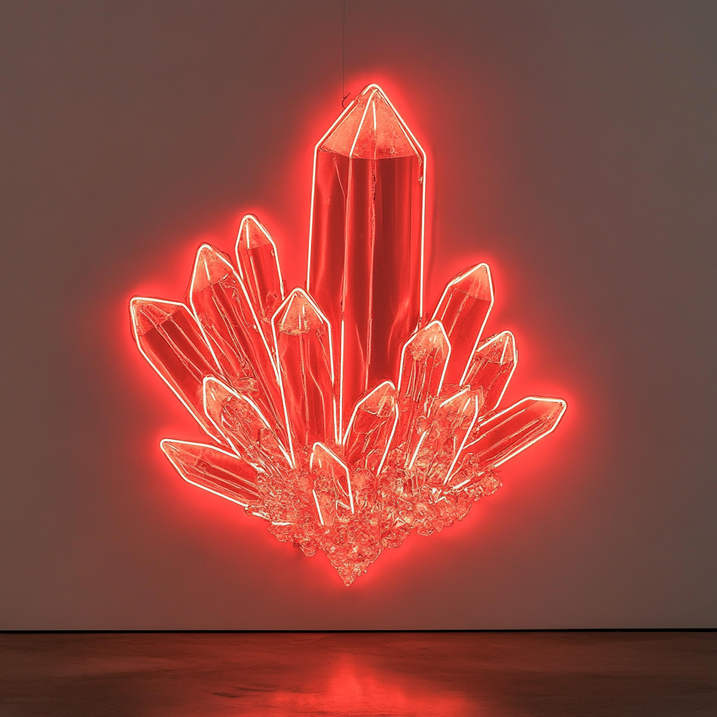 Crystal Cluster - Red Neon Sign, 18 Inches