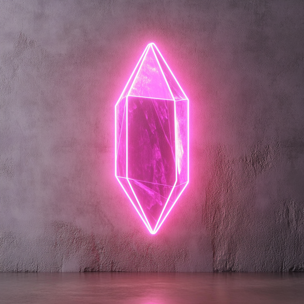 Crystal Prism - Pink Neon Sign, 18 Inches