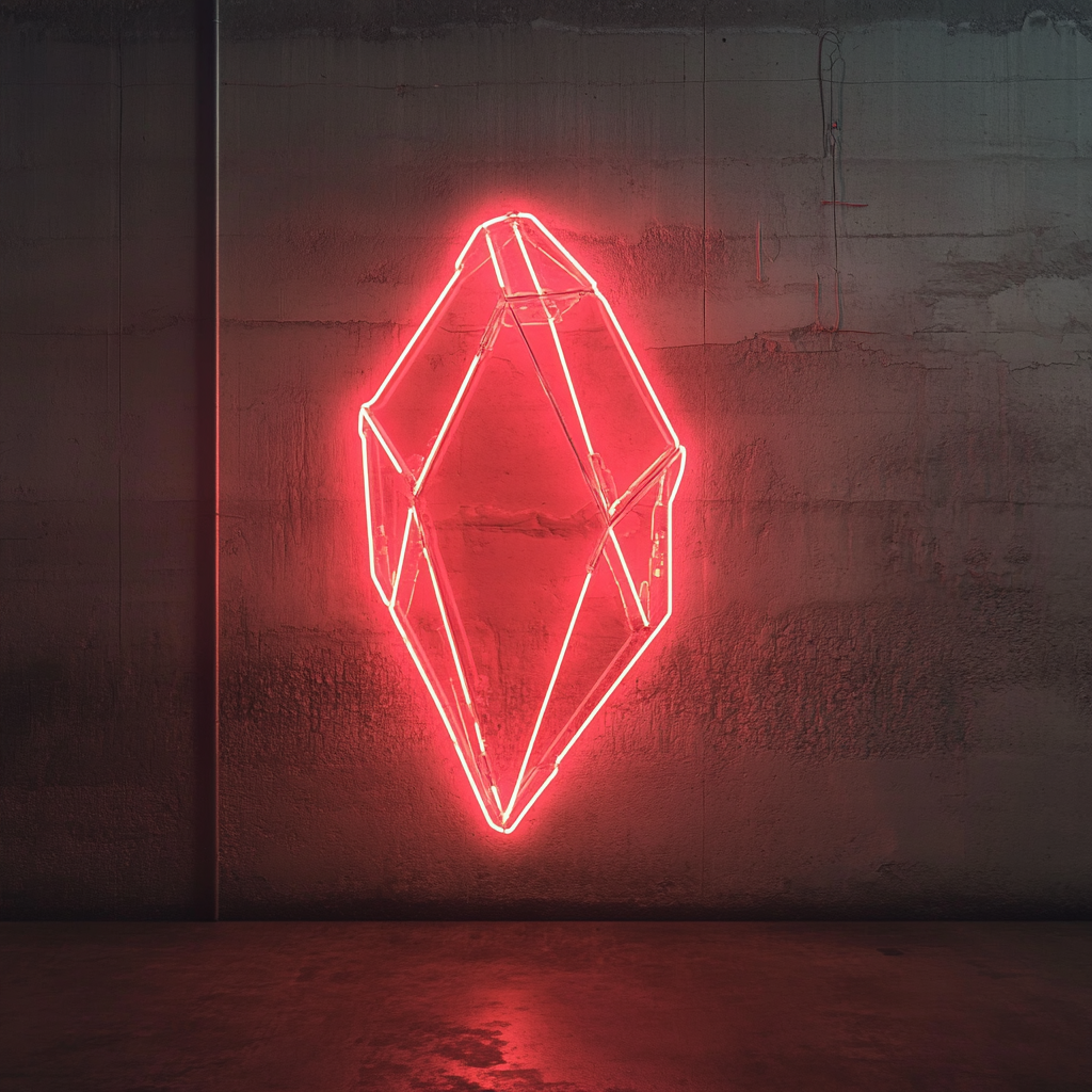 Crystal Prism - Red Neon Sign, 18 Inches