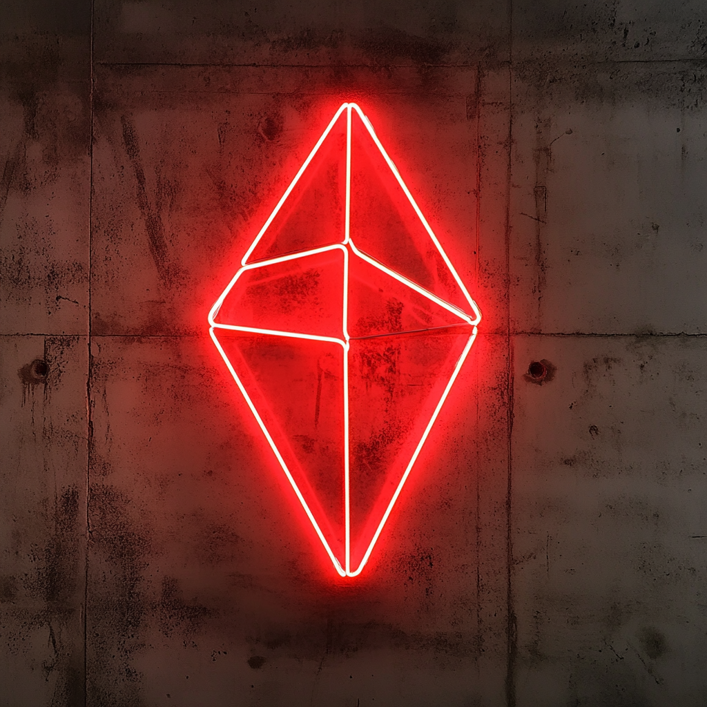 Crystal Prism - Red Neon Sign, 18 Inches