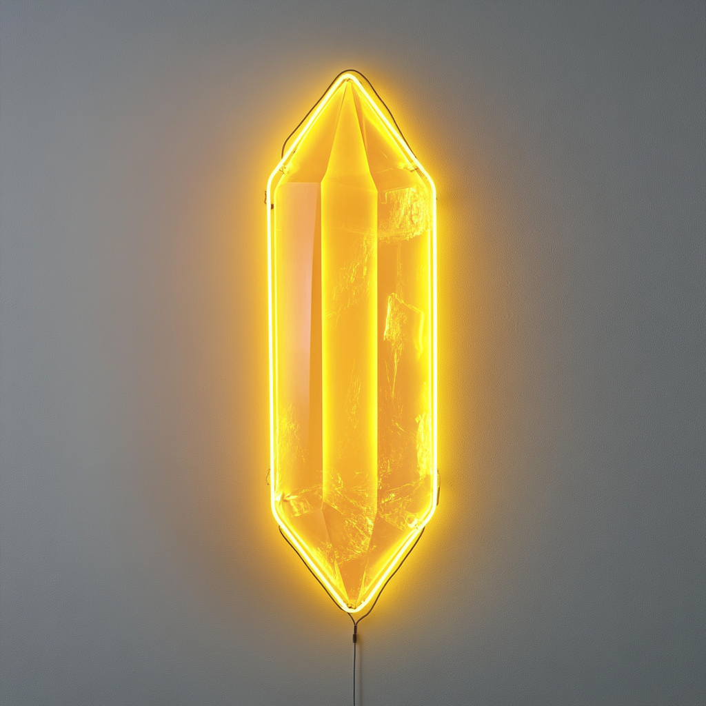 Crystal Prism - Yellow Neon Sign, 18 Inches