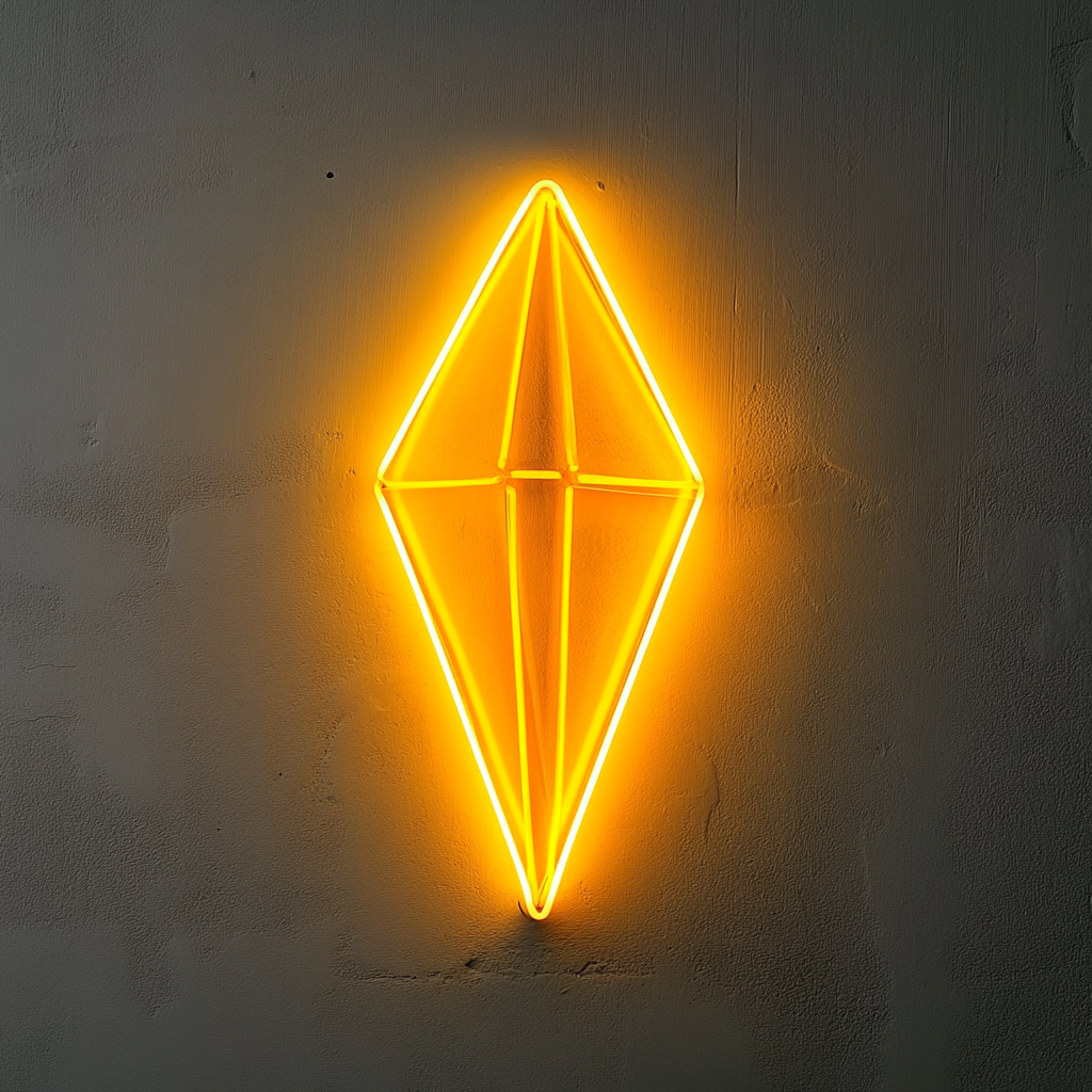 Crystal Prism - Yellow Neon Sign, 18 Inches
