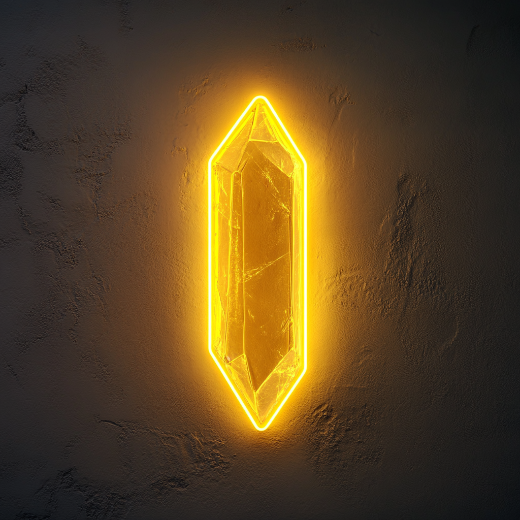 Crystal Prism - Yellow Neon Sign, 18 Inches