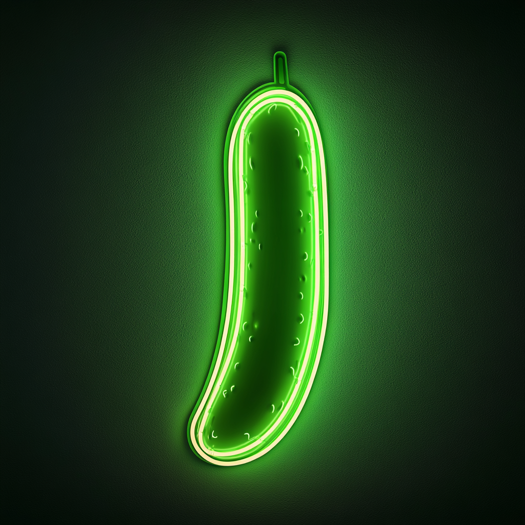Cucumber Slice - Green Neon Sign, 18 Inches