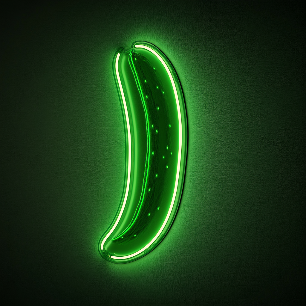 Cucumber Slice - Green Neon Sign, 18 Inches