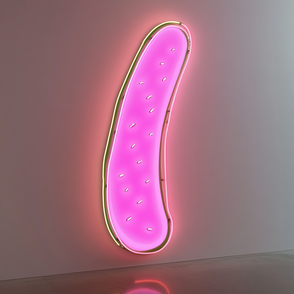 Cucumber Slice - Pink Neon Sign, 24 Inches