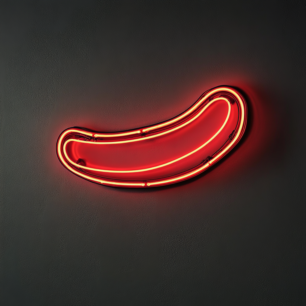 Cucumber Slice - Red Neon Sign, 24 Inches