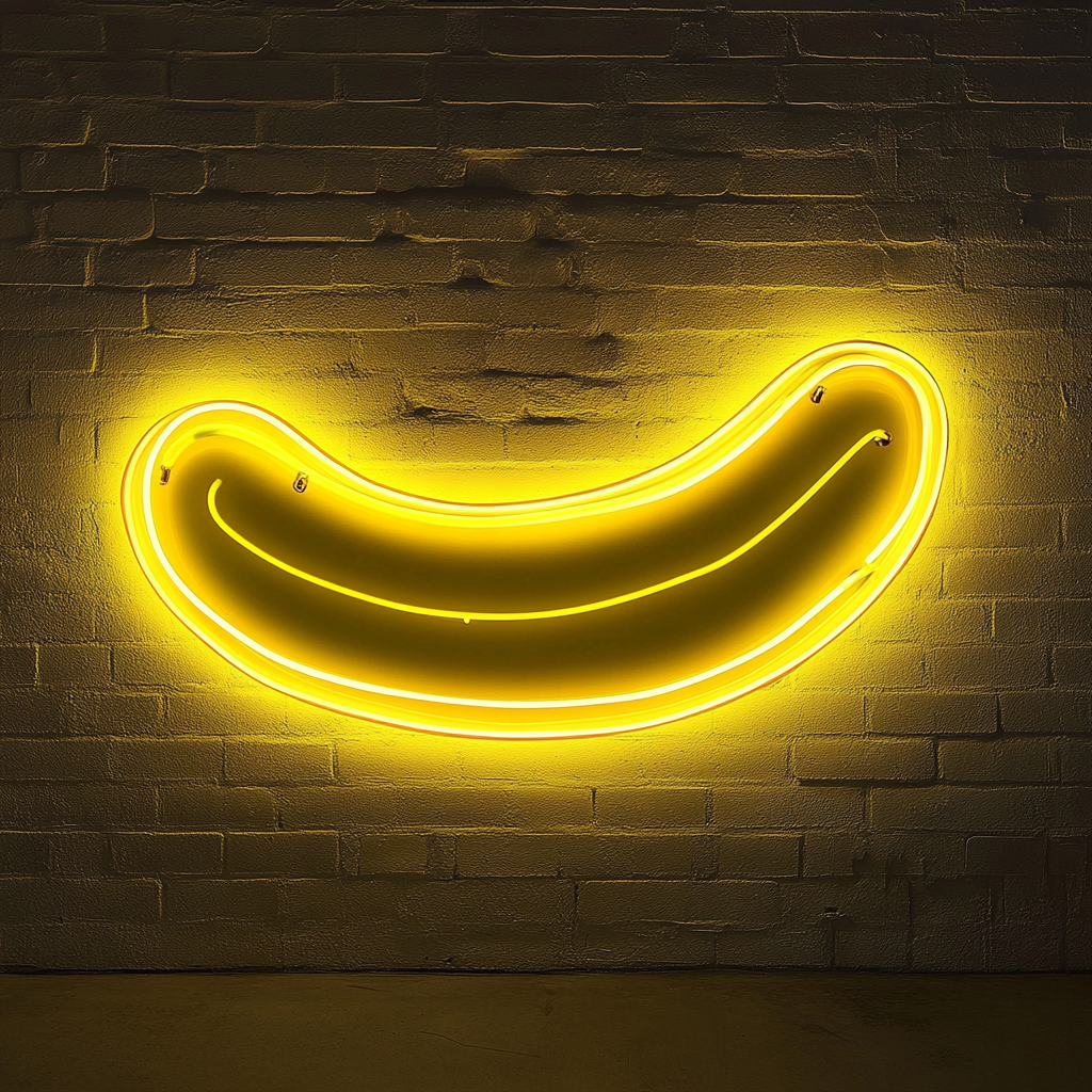 Cucumber Slice - Yellow Neon Sign, 24 Inches