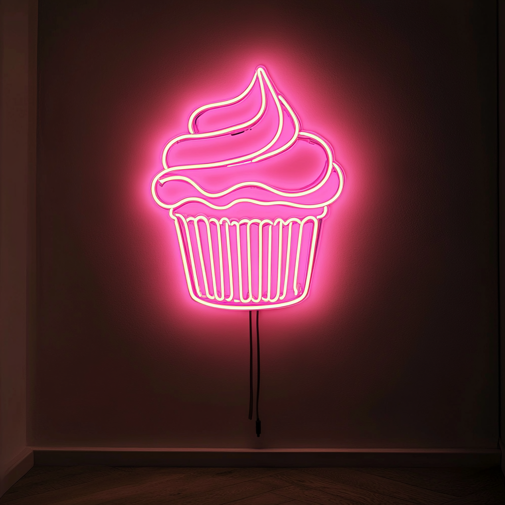 Cupcake - Pink Neon Sign, 18 Inches