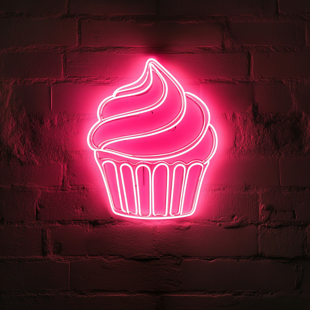 Cupcake - Pink Neon Sign, 18 Inches