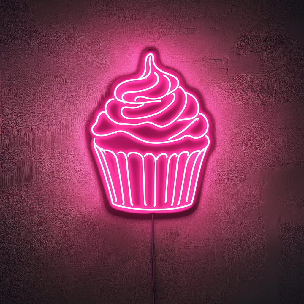 Cupcake - Pink Neon Sign, 24 Inches