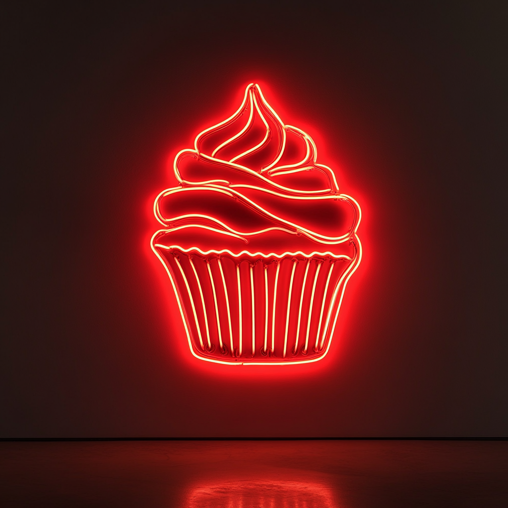 Cupcake - Red Neon Sign, 24 Inches