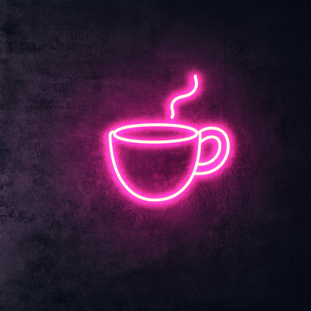 Cup of Cappuccino - Pink Neon Sign, 18 Inches