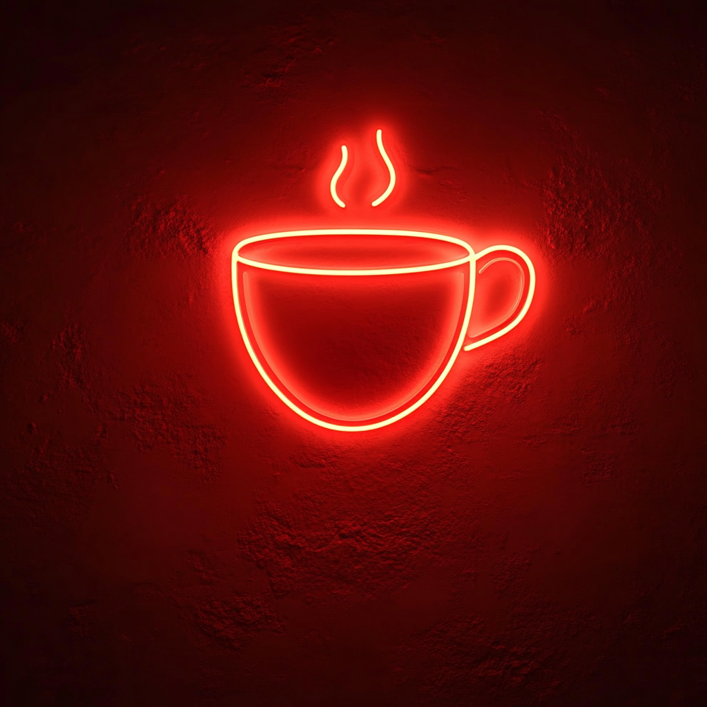 Cup of Cappuccino - Red Neon Sign, 24 Inches