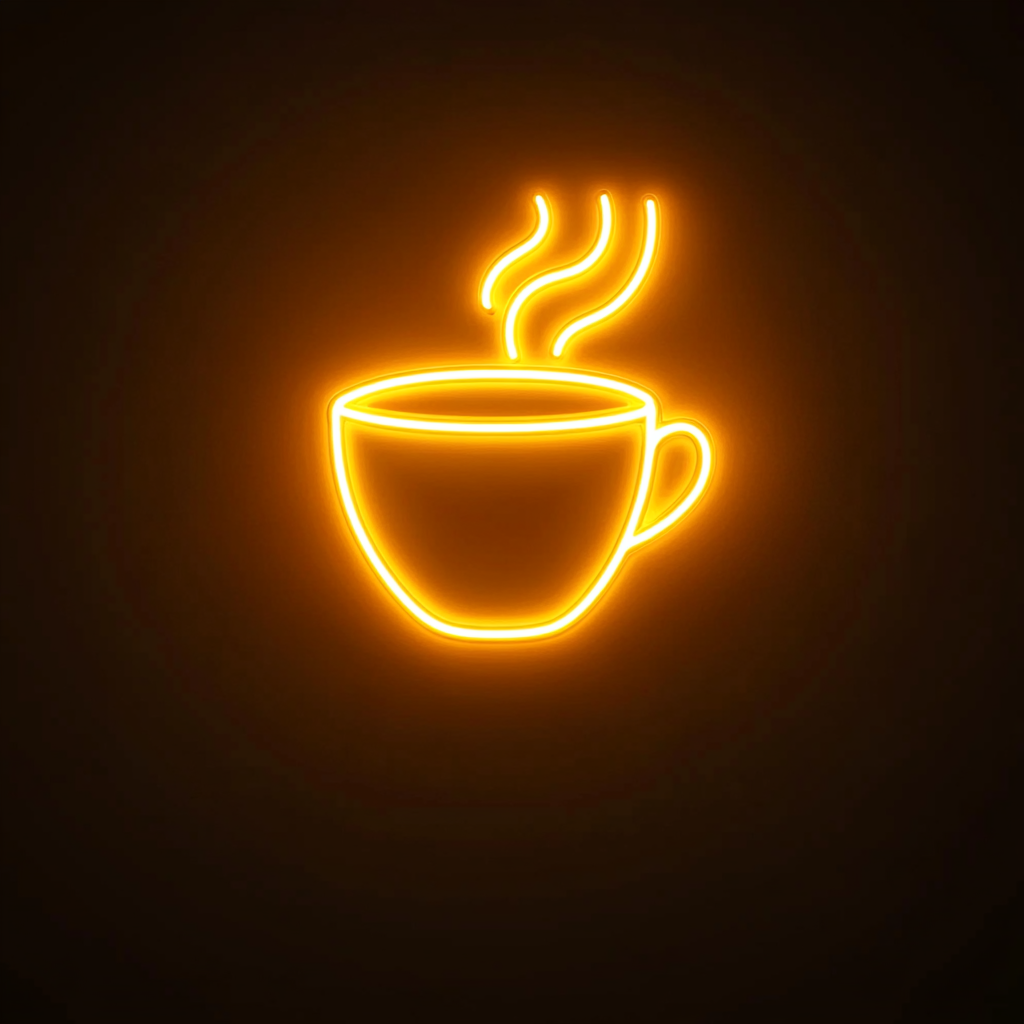 Cup of Cappuccino - Yellow Neon Sign, 24 Inches