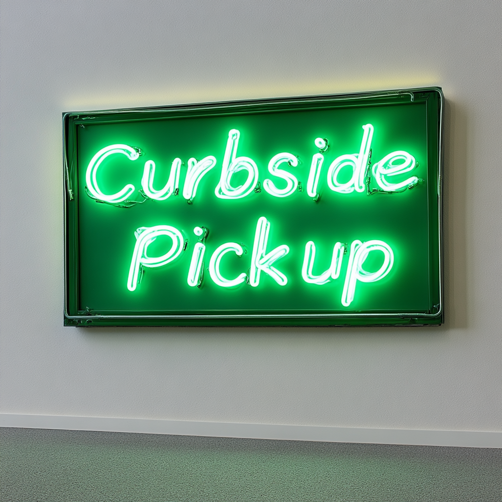 Curbside Pickup - Green Neon Sign, 24 Inches