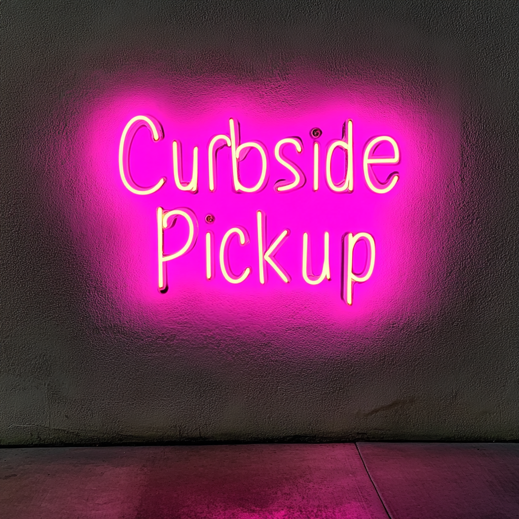 Curbside Pickup - Pink Neon Sign, 24 Inches