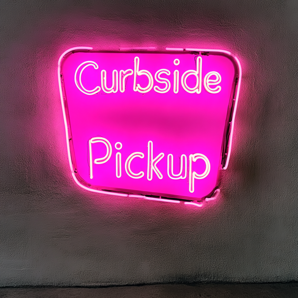 Curbside Pickup - Pink Neon Sign, 18 Inches