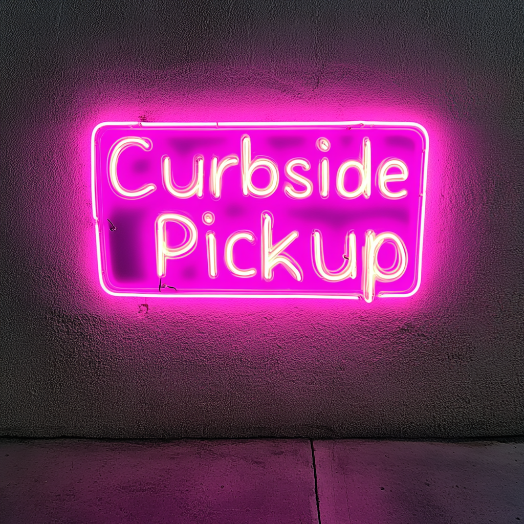 Curbside Pickup - Pink Neon Sign, 24 Inches