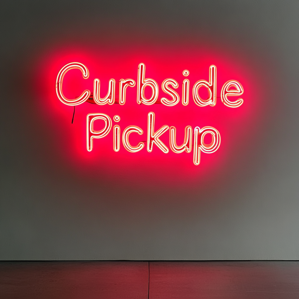 Curbside Pickup - Red Neon Sign, 18 Inches