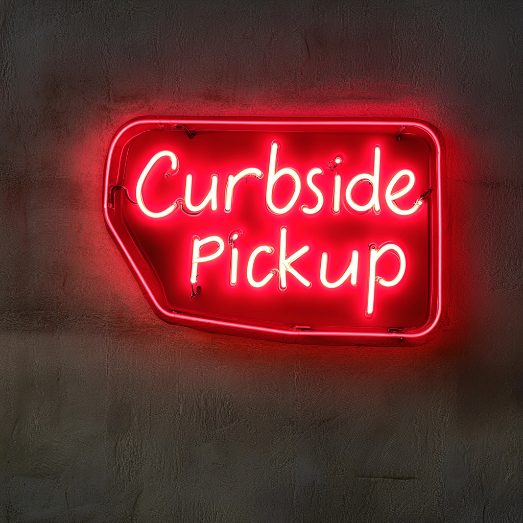 Curbside Pickup - Red Neon Sign, 18 Inches