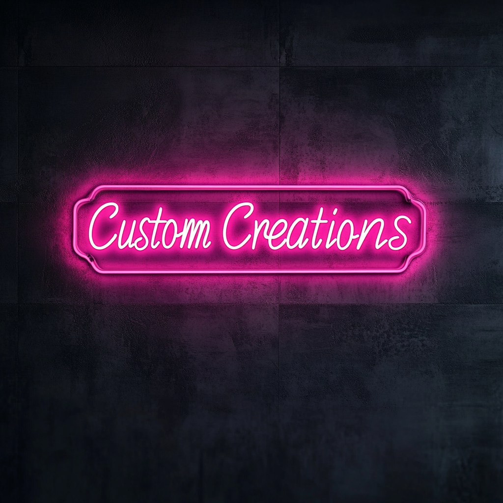 "Custom Creations" - Pink Neon Sign, 24 Inches