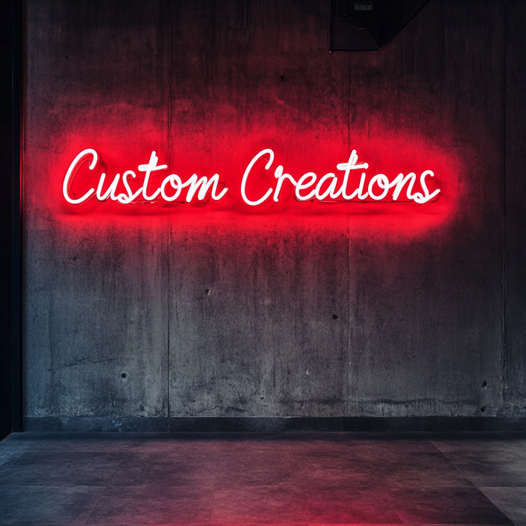 "Custom Creations" - Red Neon Sign, 24 Inches