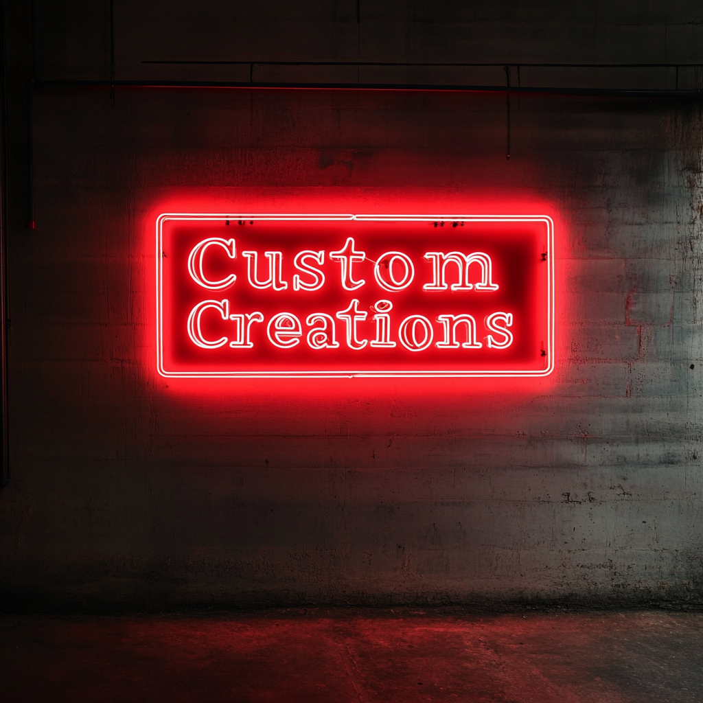 "Custom Creations" - Red Neon Sign, 24 Inches
