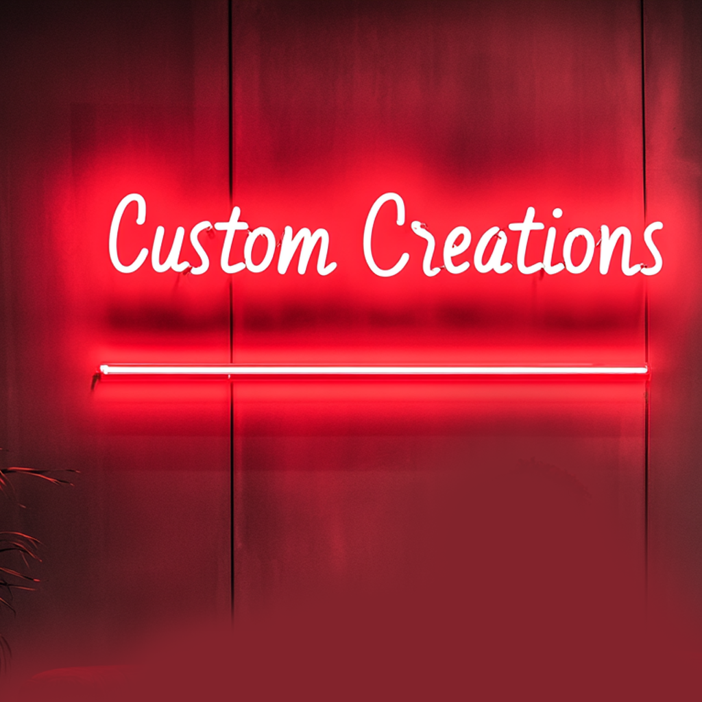 "Custom Creations" - Red Neon Sign, 24 Inches
