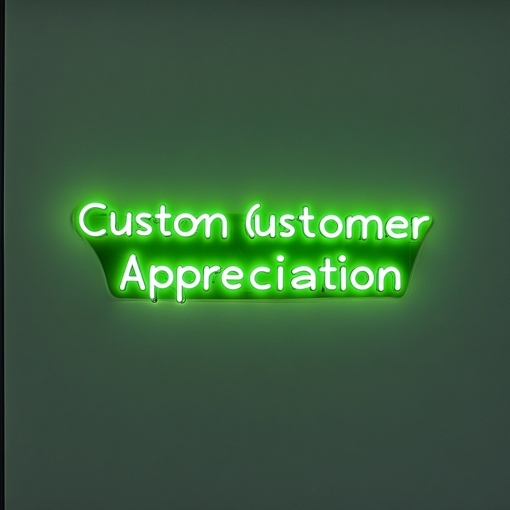"Customer Appreciation" - Green Neon Sign, 24 Inches