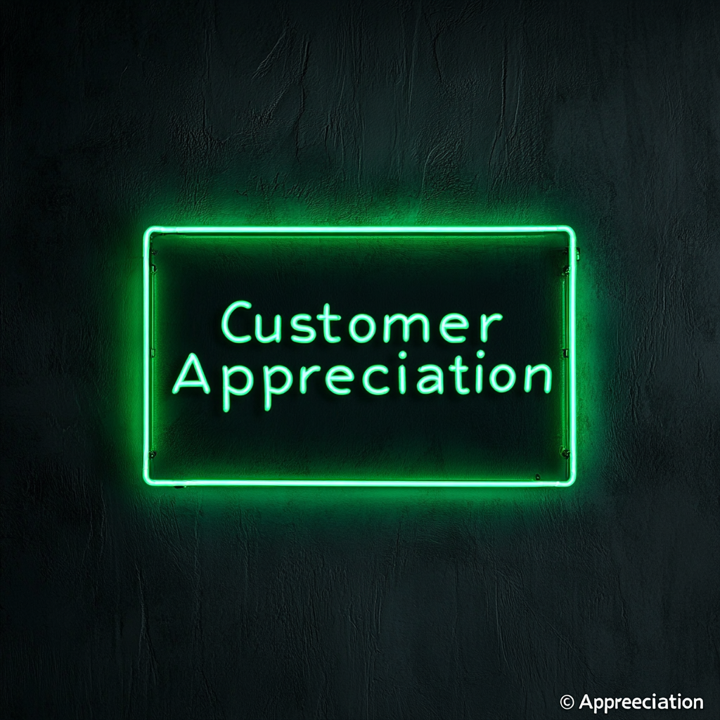 "Customer Appreciation" - Green Neon Sign, 24 Inches