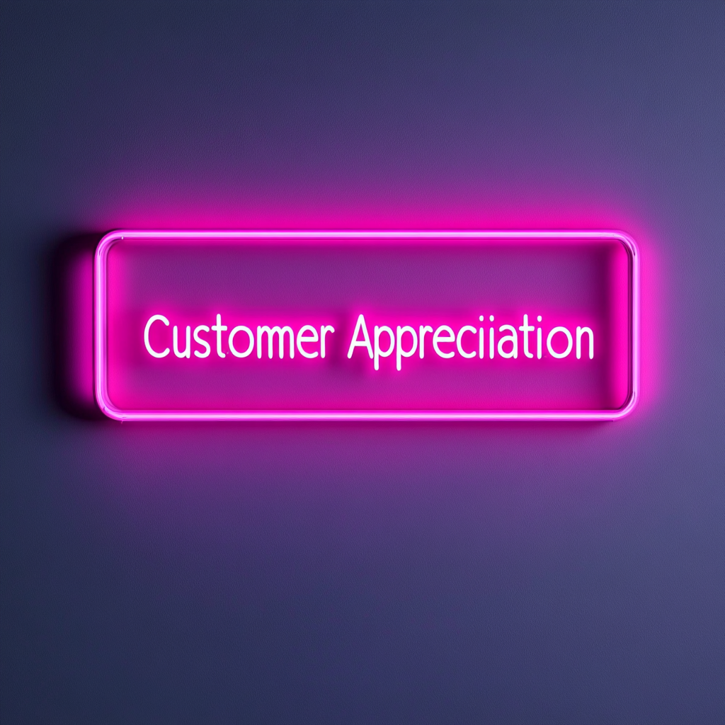 "Customer Appreciation" - Pink Neon Sign, 24 Inches