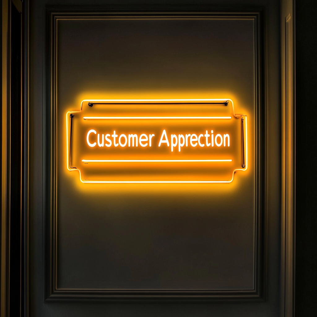 "Customer Appreciation" - Yellow Neon Sign, 24 Inches