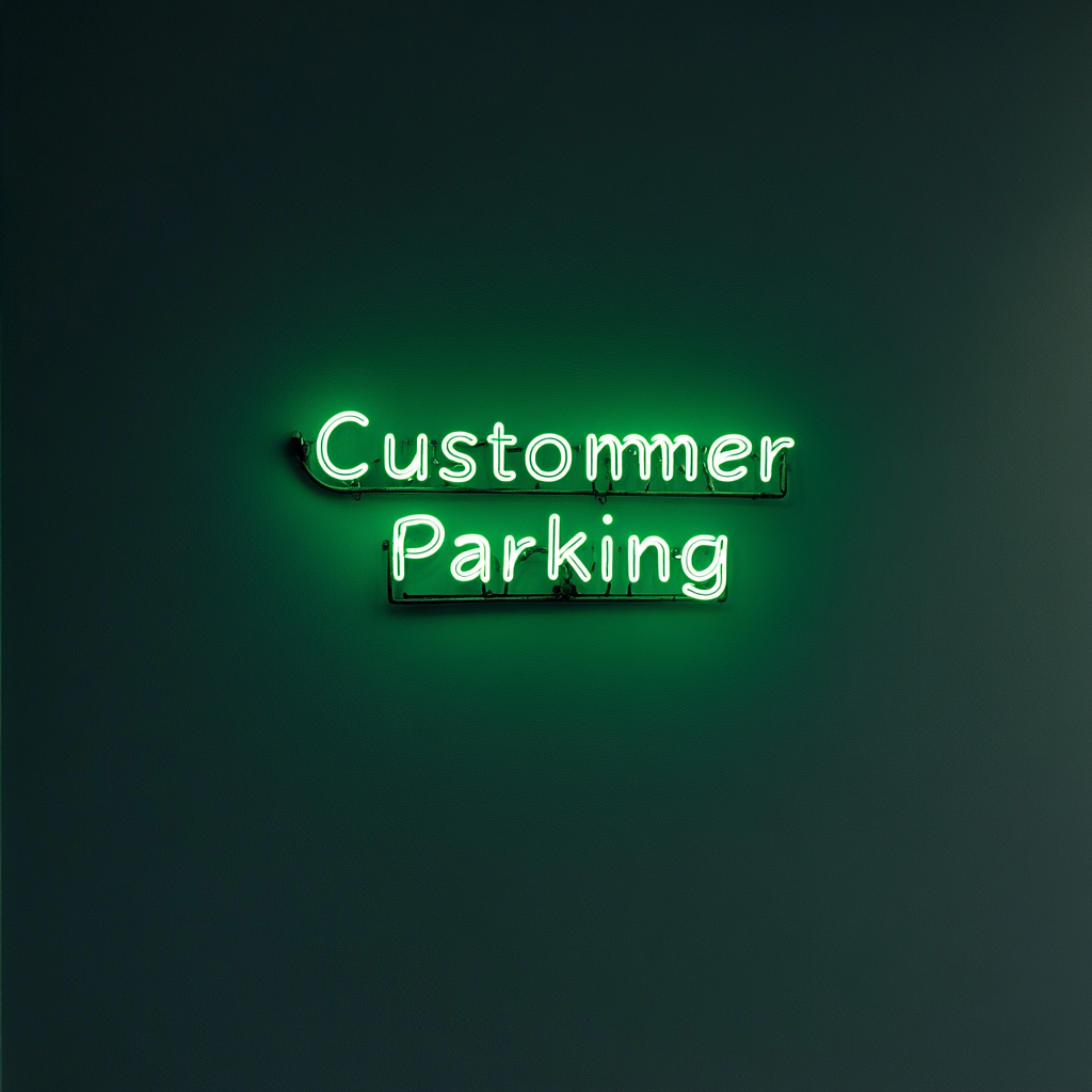 Customer Parking - Green Neon Sign, 24 Inches