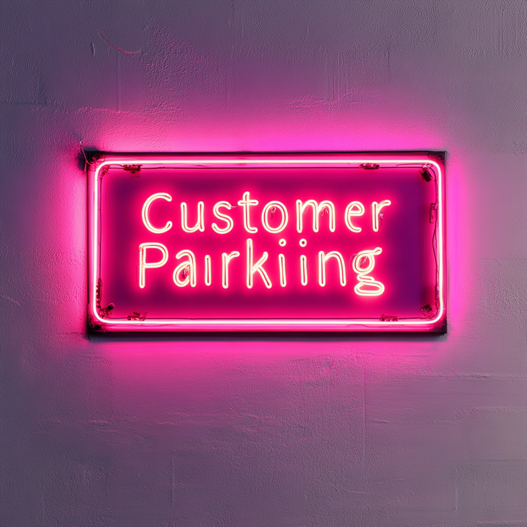 Customer Parking - Pink Neon Sign, 24 Inches