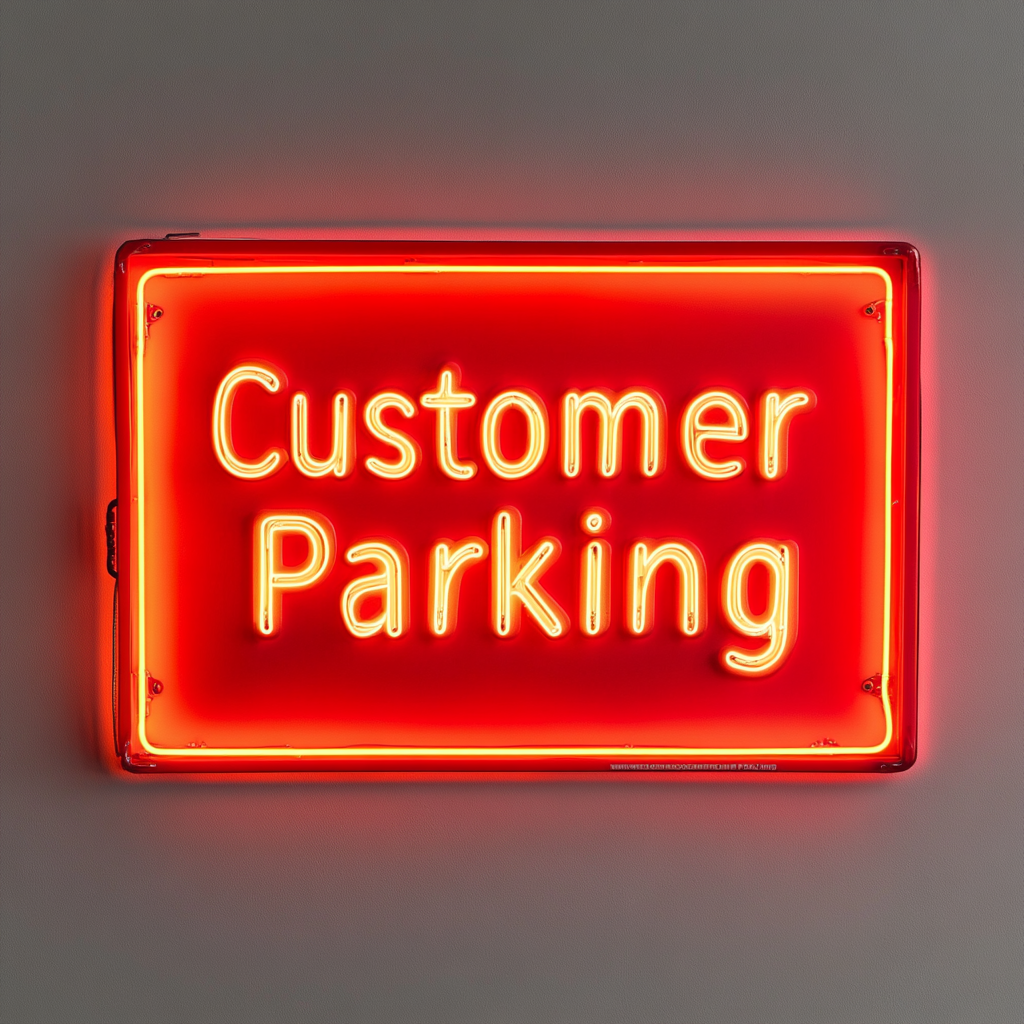 Customer Parking - Red Neon Sign, 24 Inches