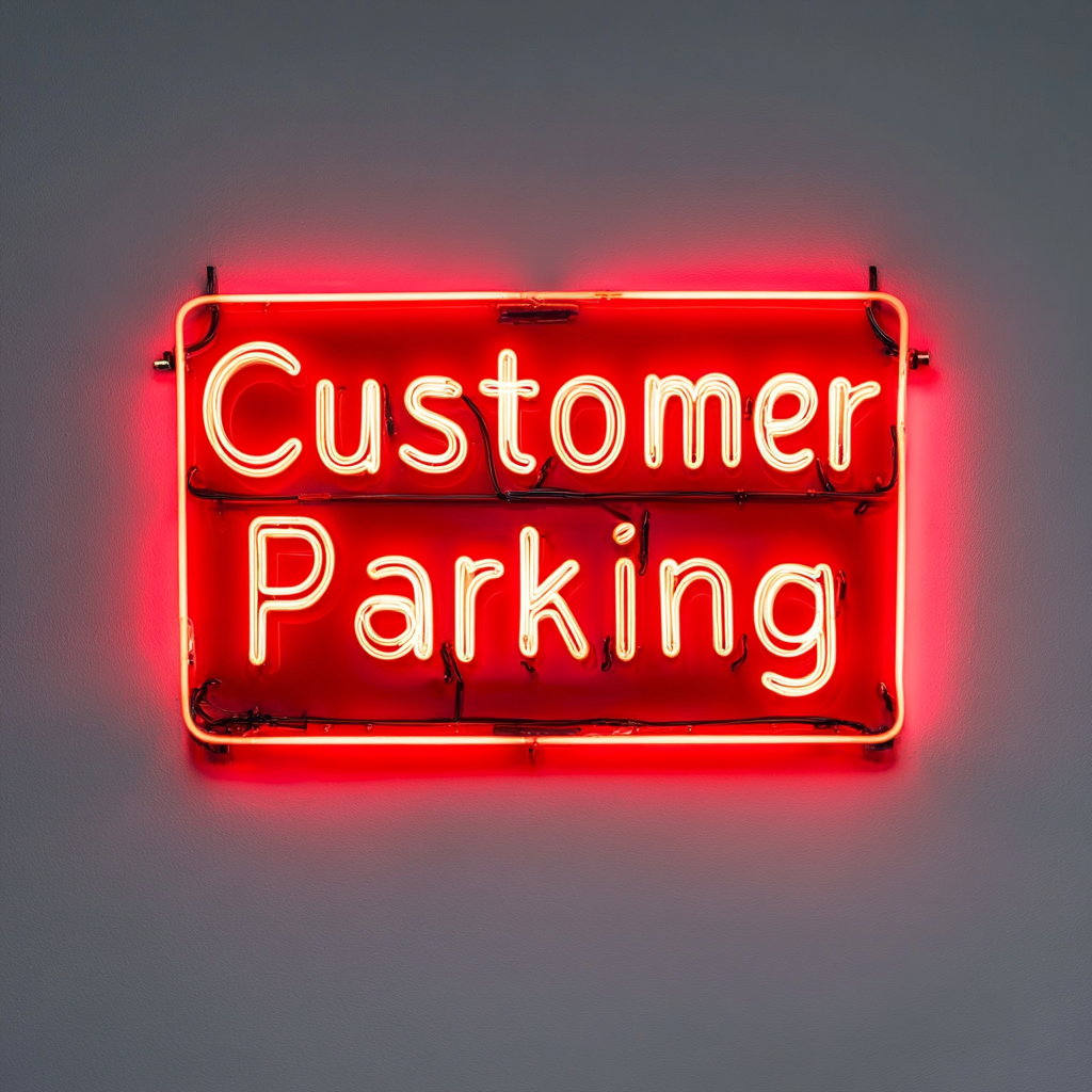 Customer Parking - Red Neon Sign, 24 Inches