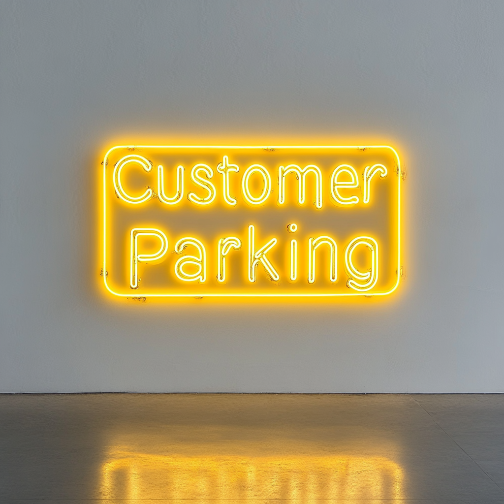 Customer Parking - Yellow Neon Sign, 24 Inches