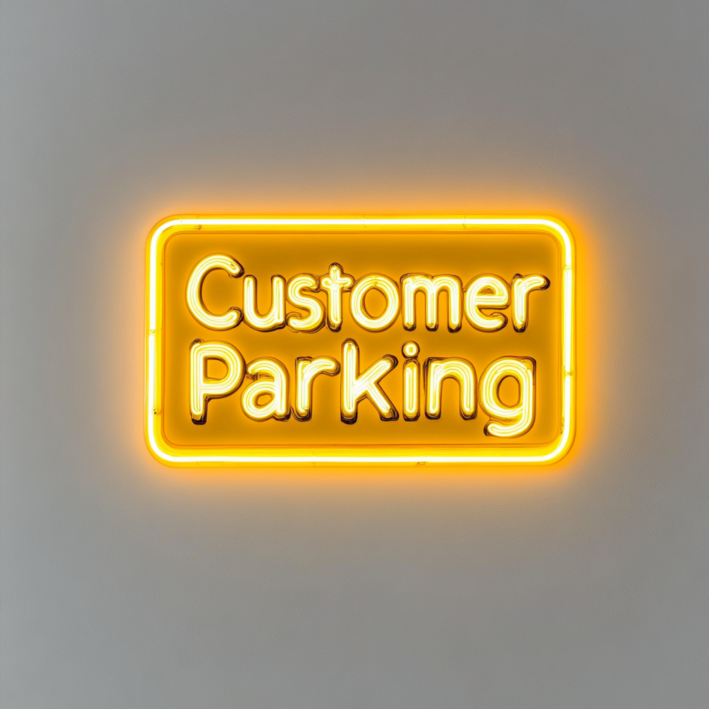Customer Parking - Yellow Neon Sign, 18 Inches