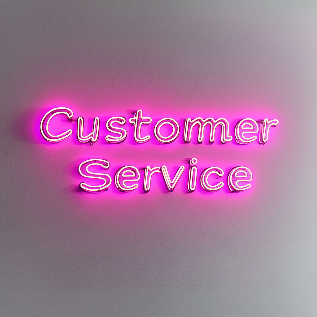 "Customer Service" - Pink Neon Sign, 24 Inches