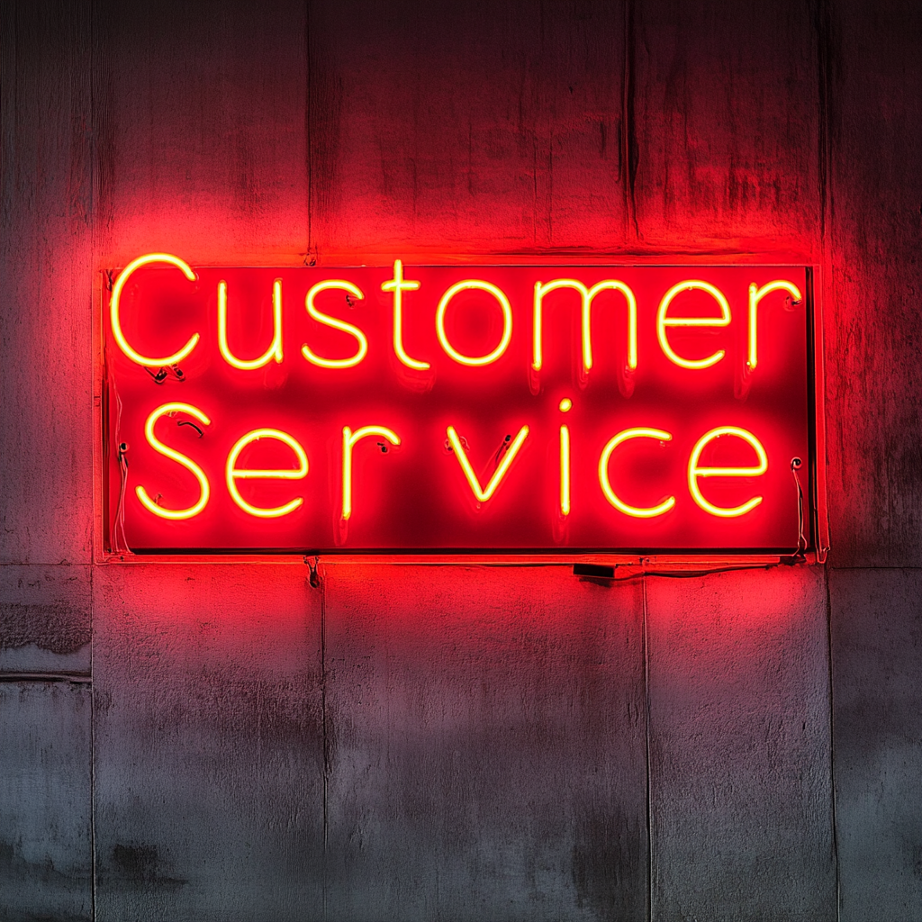 "Customer Service" - Red Neon Sign, 24 Inches