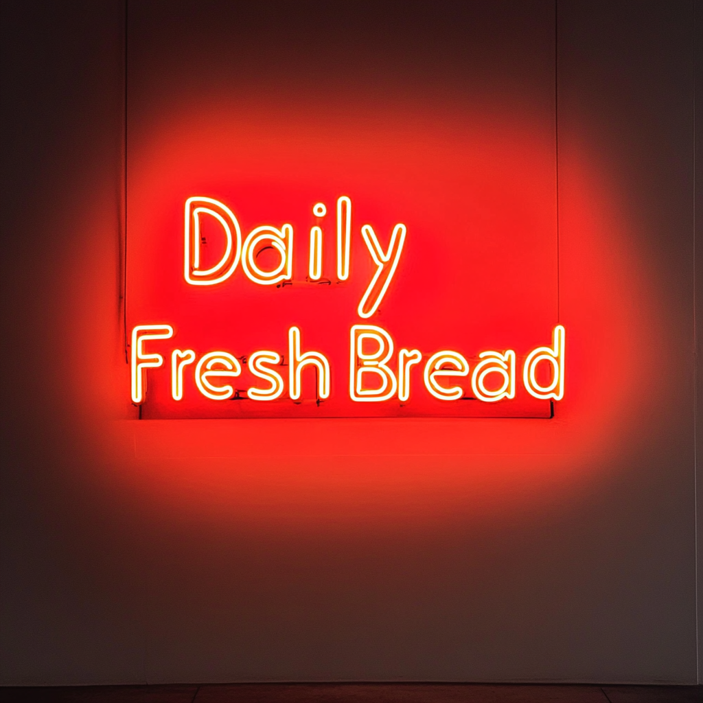 "Daily Fresh Bread" - Red Neon Sign, 24 Inches