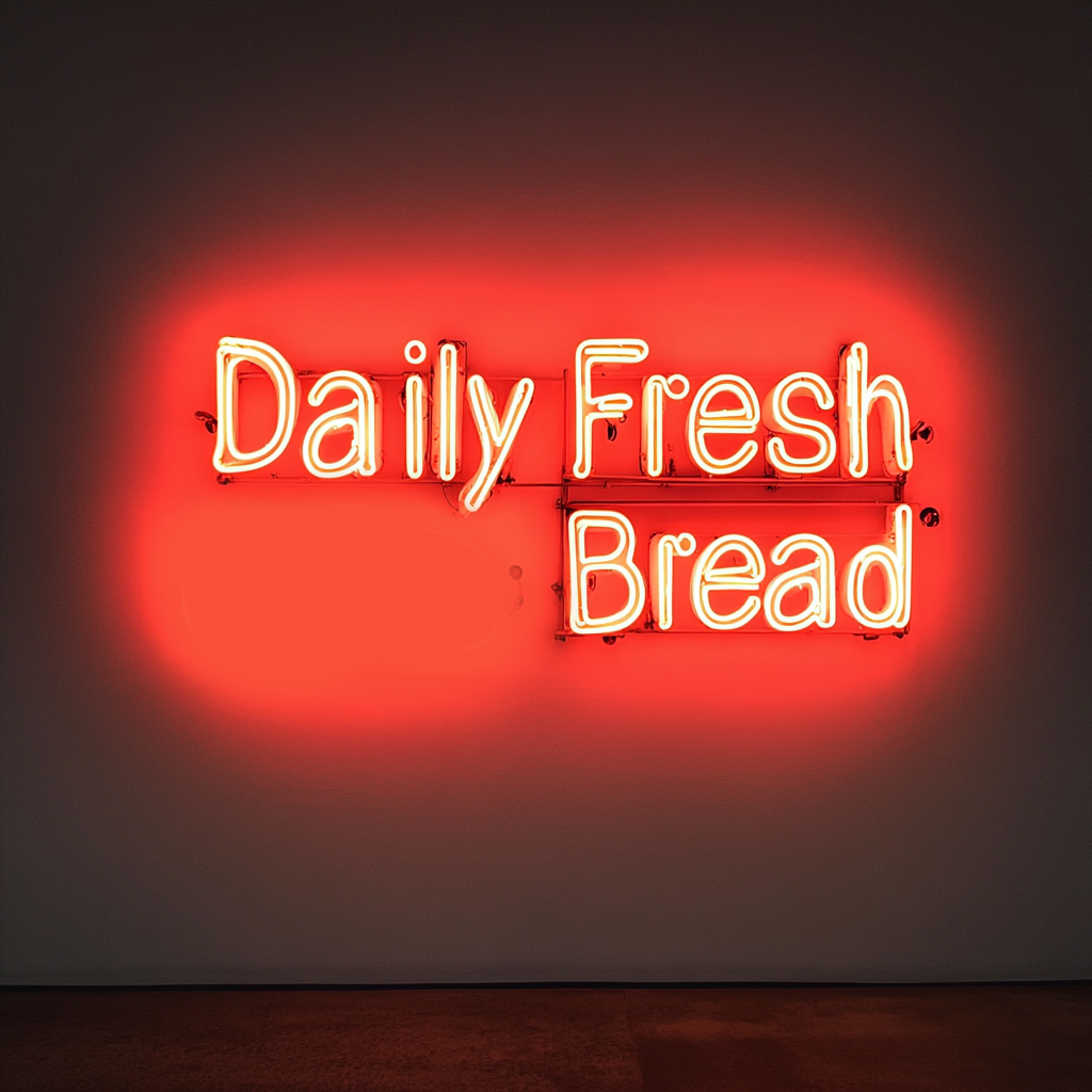 "Daily Fresh Bread" - Red Neon Sign, 24 Inches