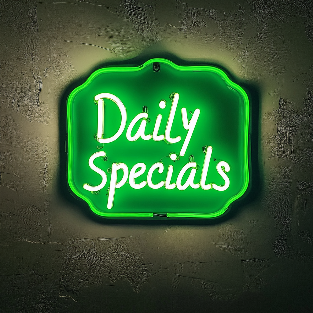 "Daily Specials" - Green Neon Sign, 24 Inches