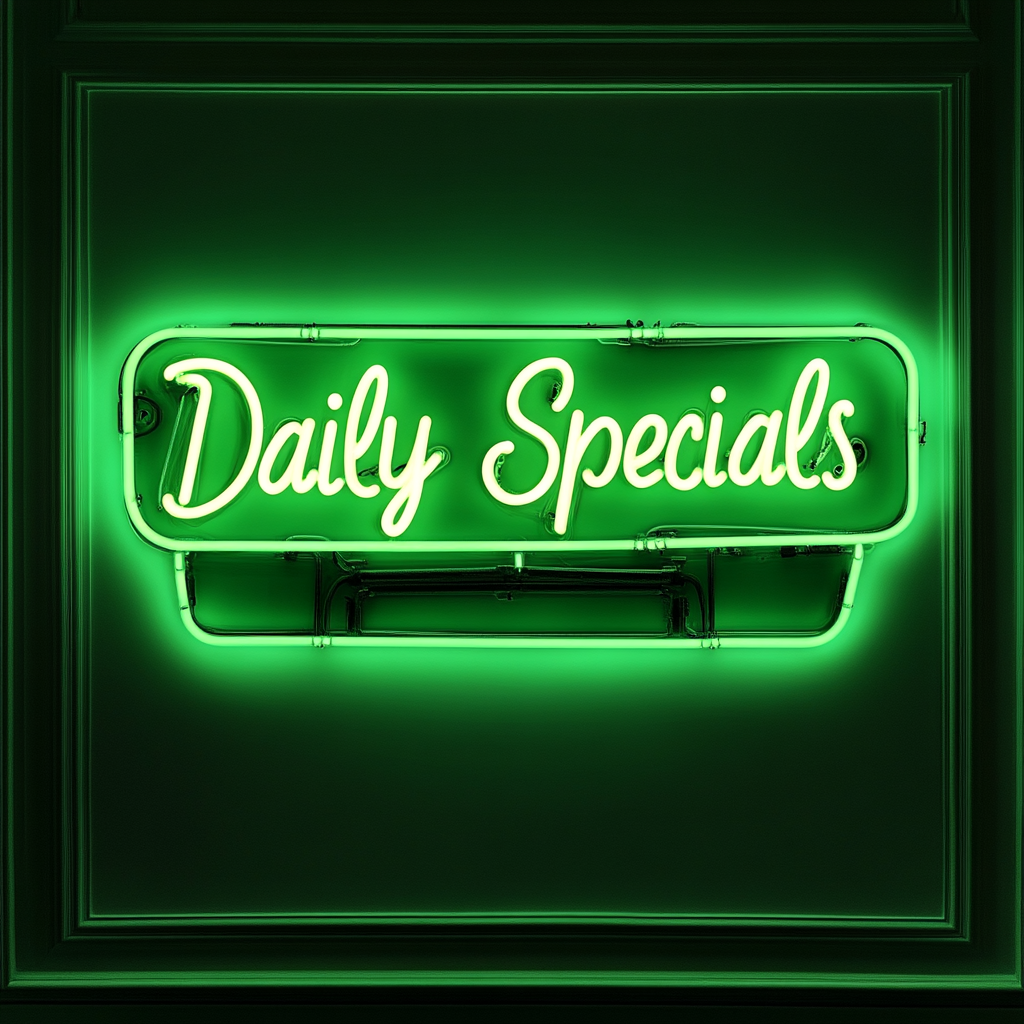 "Daily Specials" - Green Neon Sign, 24 Inches