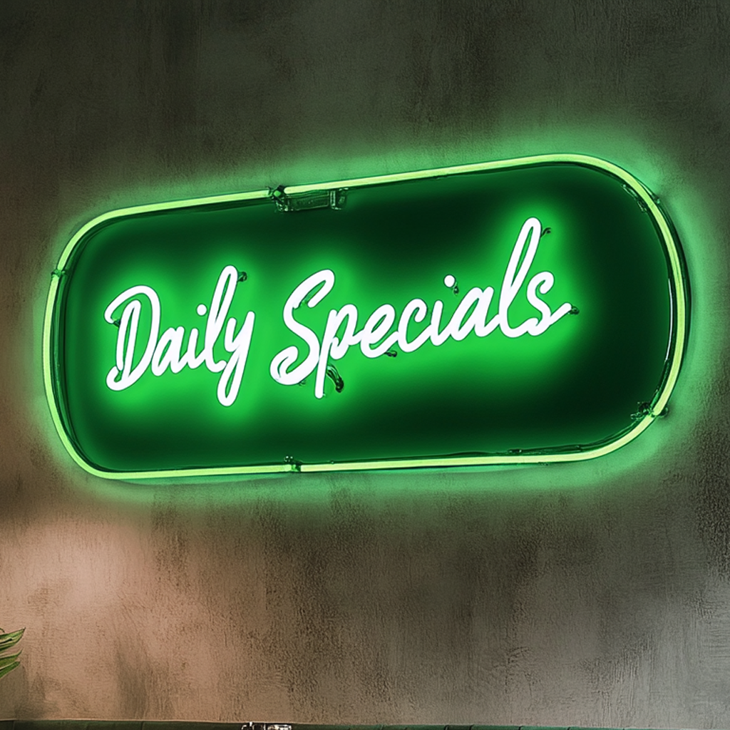 "Daily Specials" - Green Neon Sign, 24 Inches